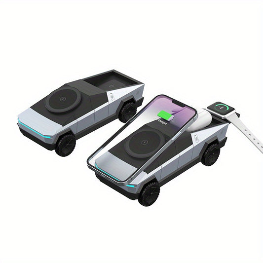 3in 1 Fast Charging Station Wireless Charger Stand Pad 90 ° Rotation Desktop Mobile Phone Holder Mount Multiple Devices Chargers for iPhone 16 15 14 13 12 Pro Max for Apple Watch iWatch Ultra 10 9 8 7 SE Series for Airpods 2 for Galaxy Watch Series